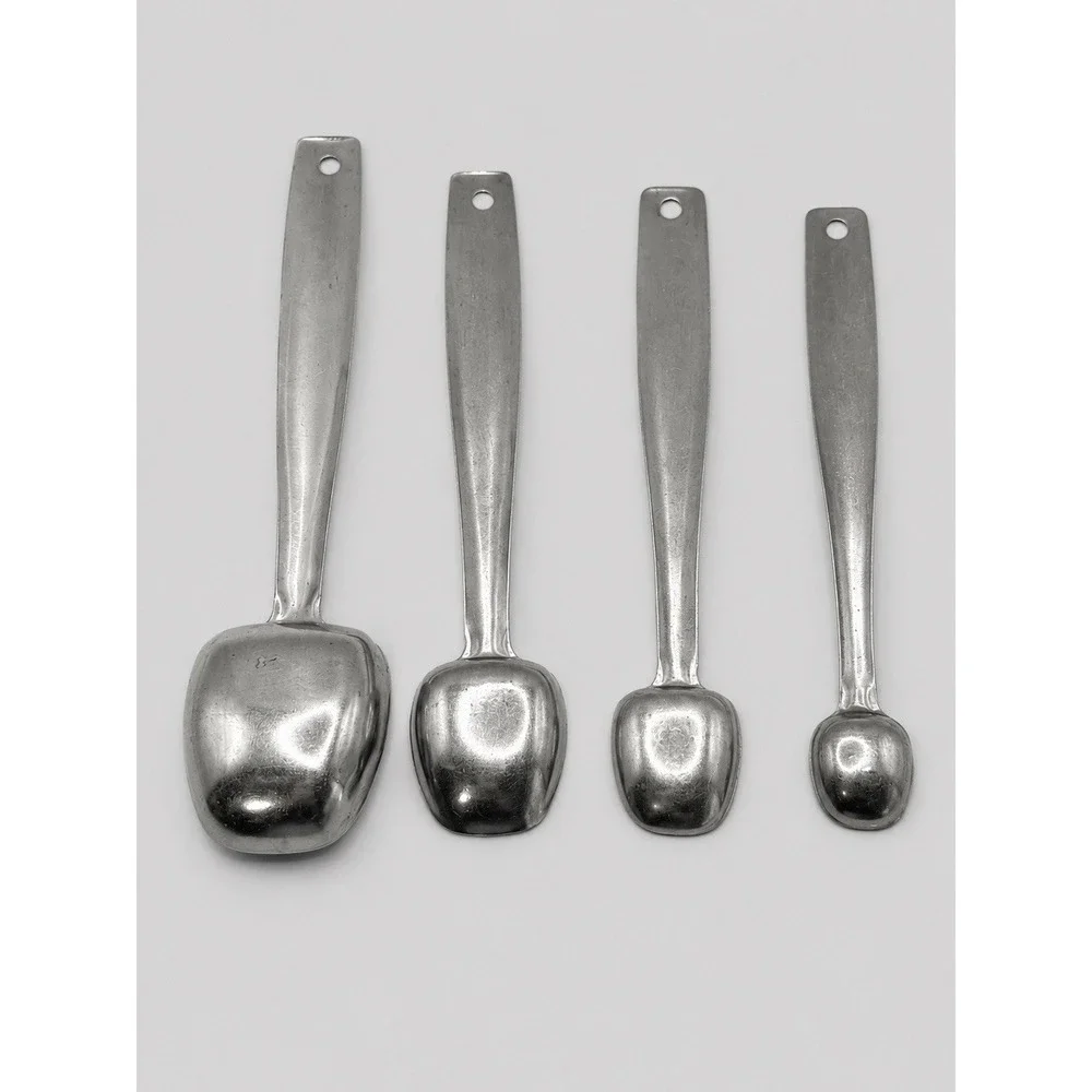 Stainless Steel Measuring Spoons Set 4 Piece 1 Tbsp 1 Tsp 1-1/2 1/4 Tsp